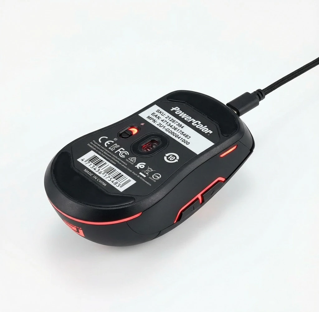 Maus PowerColor Alphyn AM10 2U1-G000041000, me kabllo USB, i zi