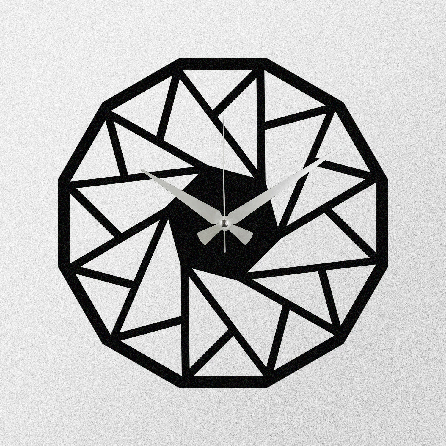 Orë muri dekorative prej metali, Wallity Enzoclock - S007, e zezë, 48x48cm