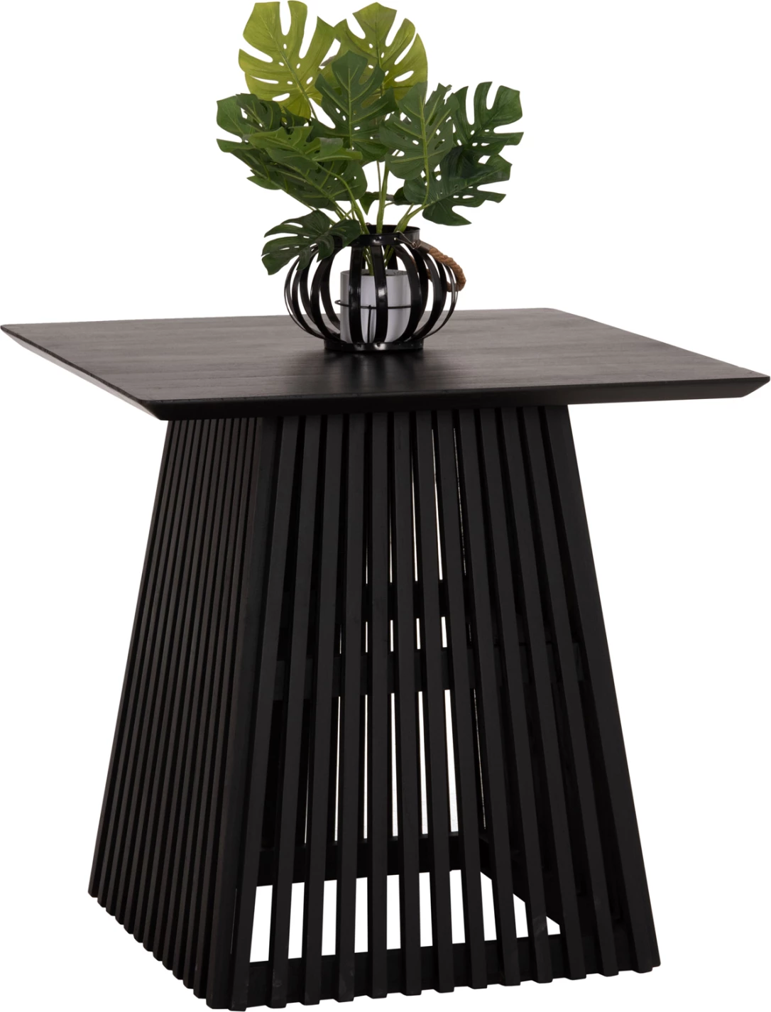 Tavolinë katrore ngrënieje FRANTZ, dru mindi, e zezë, 80x80x78cm