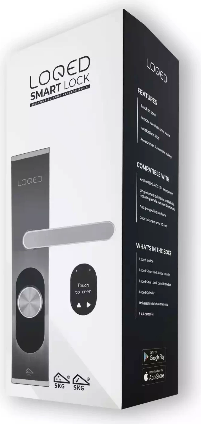 Bravë smart Shelly LOQED Touch Smart Lock, çelik inox, Plug&Play