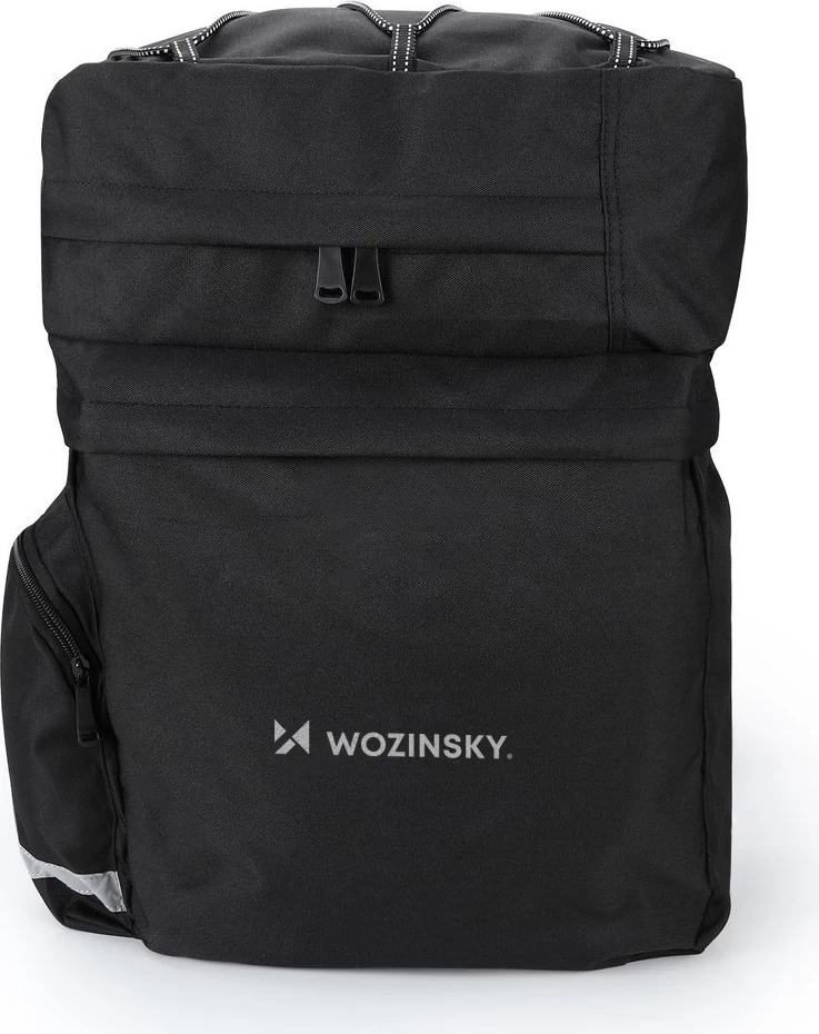 Çantë biçiklete Wozinsky WBB13BK, 60L, për bagazh, e zezë, me mbulesë shiu