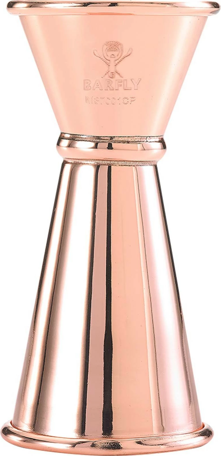 Jigger BarFly stil japonez 20/40 ml (shenja 10/30 ml) çelik inox i veshur me bakër, bakër