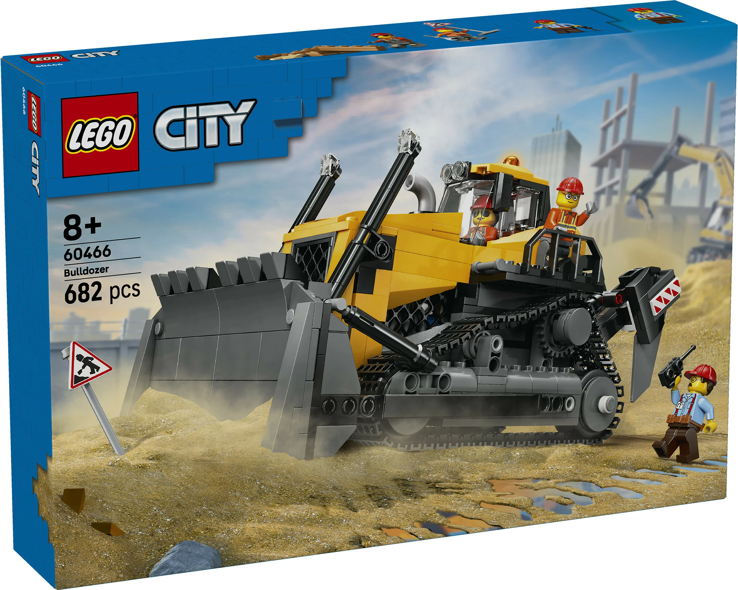 Set ndërtimi LEGO City Bulldozer i Verdhe 60466, 682 copë, 8+ vjeç, shumëngjyrësh