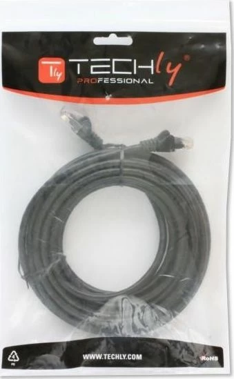 Kabllo rrjeti (patch cord) Techly 024070/ICOC CCA5U-005-BKT, RJ45 Cat5e U/UTP CCA 0.5 m, e zezë