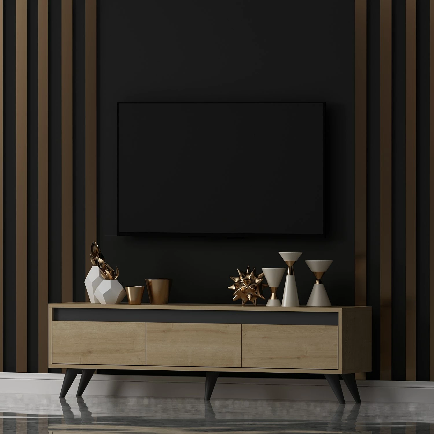 Komodë TV Hanah Home, Century - ngjyrë lis safir