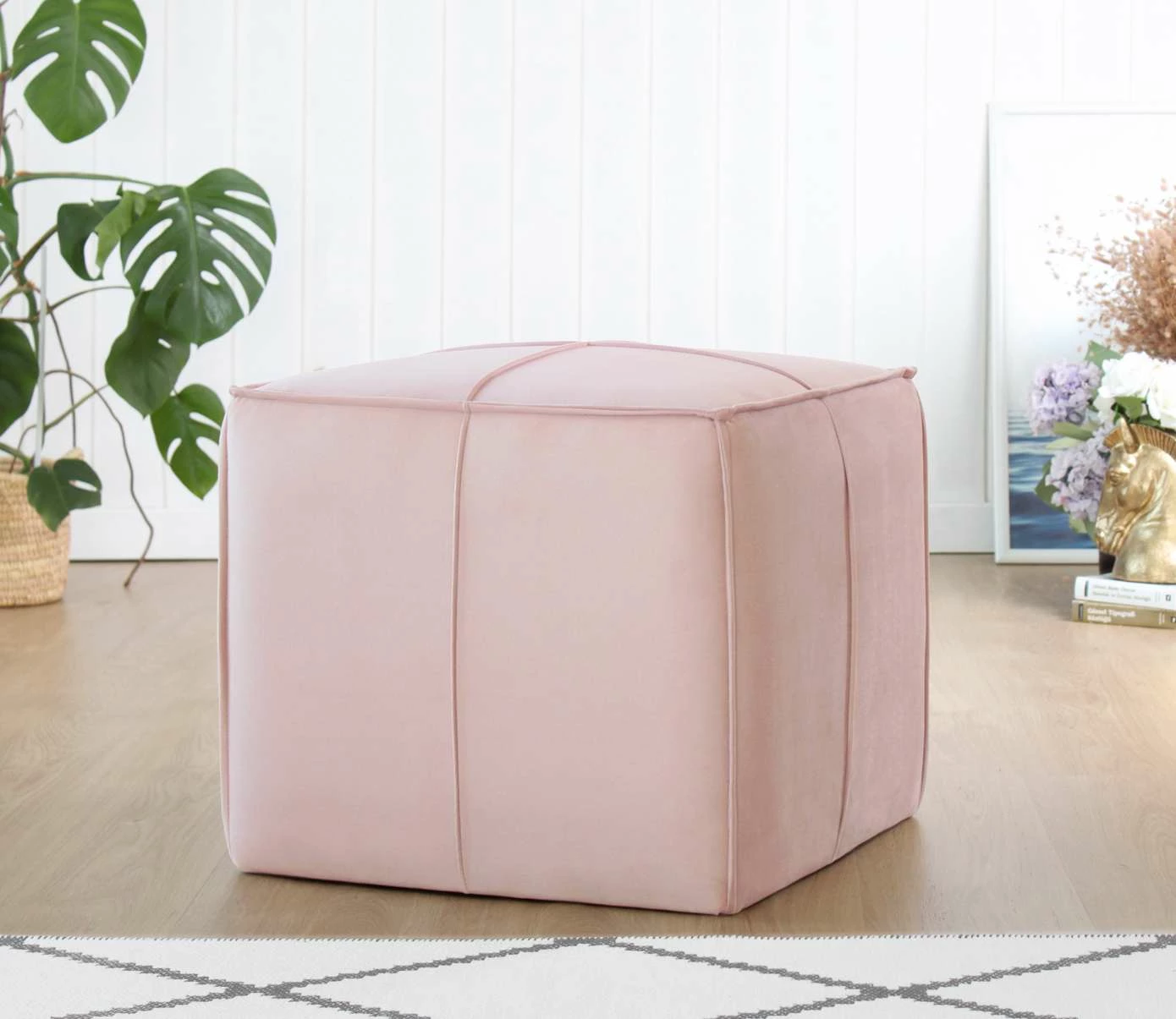 Puf i butë, pambuk 100%, ngjyrë pluhuri, Atelier del Sofa