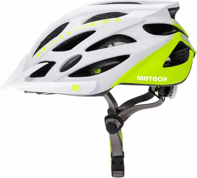 Helmetë biçiklete Meteor Marven 24786-24788, bardhë/jeshile [Madhësia: Standarde]