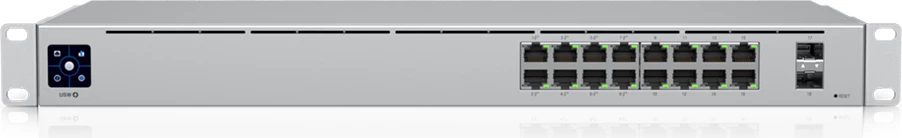 Switch rrjeti 16 porta PoE, 8x PoE+, 8x GbE, 2x SFP, fanless, gri