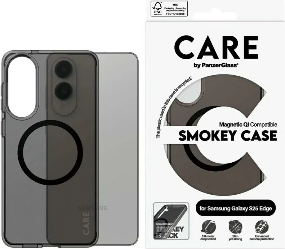 Mbështjellës PanzerGlass CARE Urban Combat për Samsung Galaxy S25 Edge, gjysmë-transparent