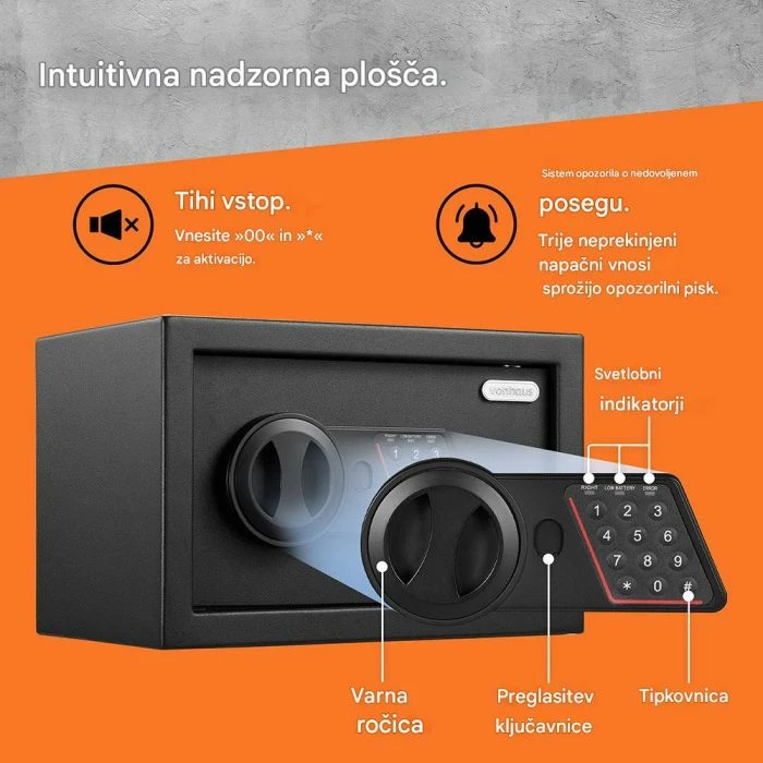 Kasafortë sigurie VonHaus 3515437 8.5 L, e zezë