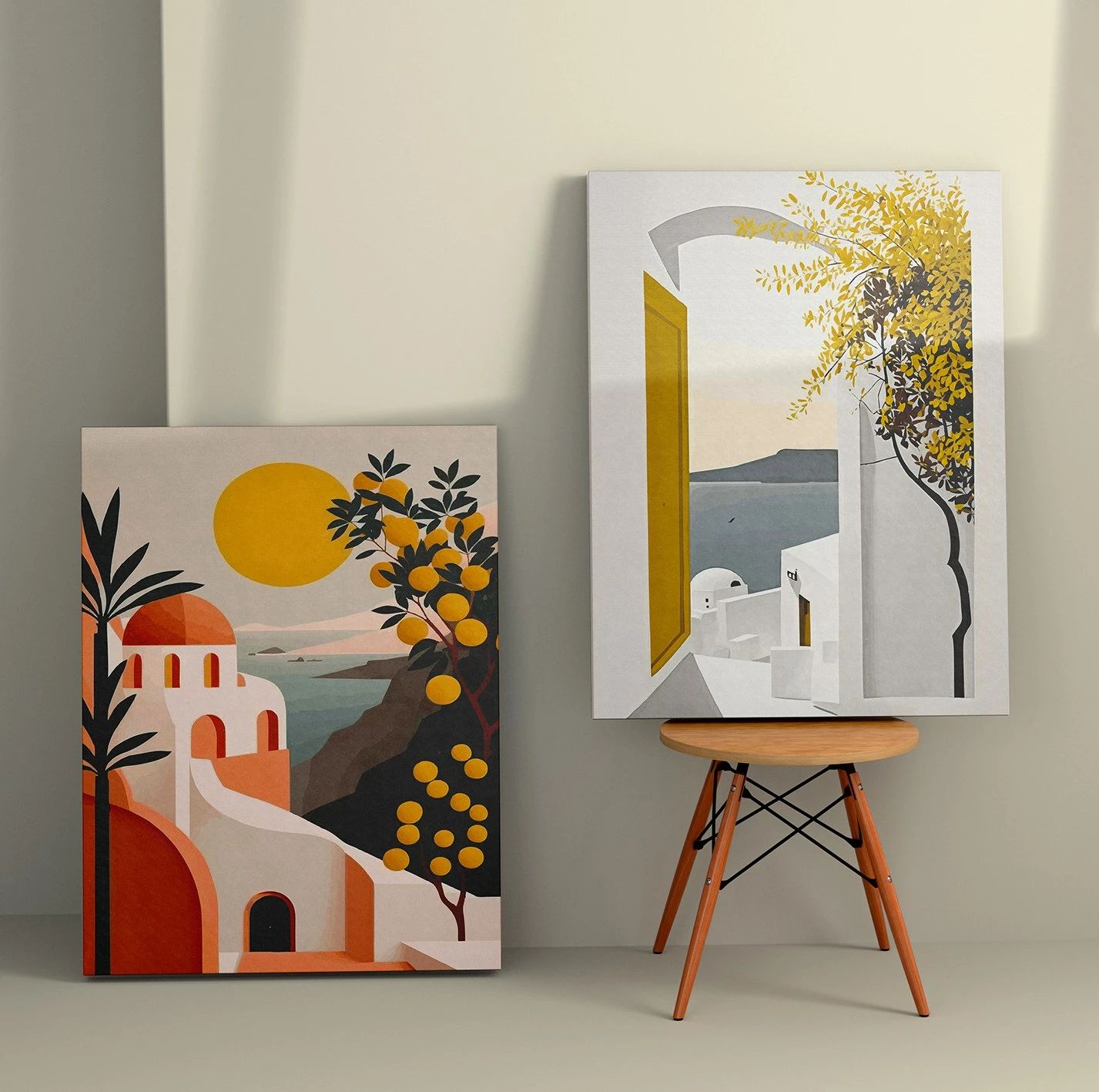 Piktura dekorative në kanavacë, 2 copë, shumëngjyrëshe, 50x70cm