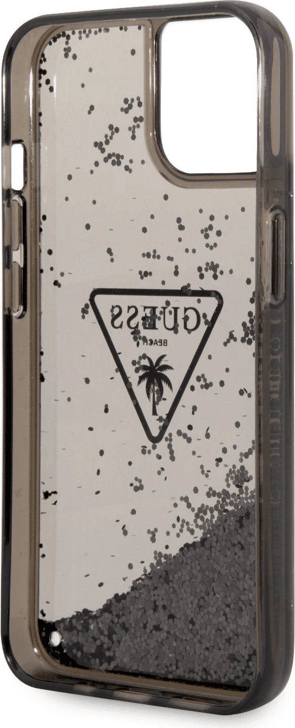 Mbështjellës silikoni Guess GUHCP14MLFCTPK për iPhone 14 Plus 6.7\", me glitter lëvizës, i zi
