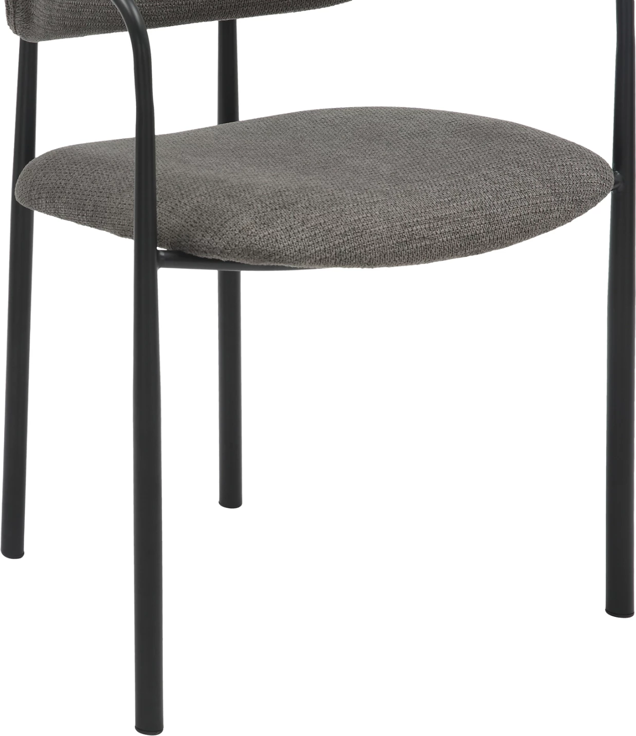 Karrige për ngrënie KRITTER FH9994.02 metal i zi-pëlhurë gri e errët 58x53x76Hcm, set prej 2 copash