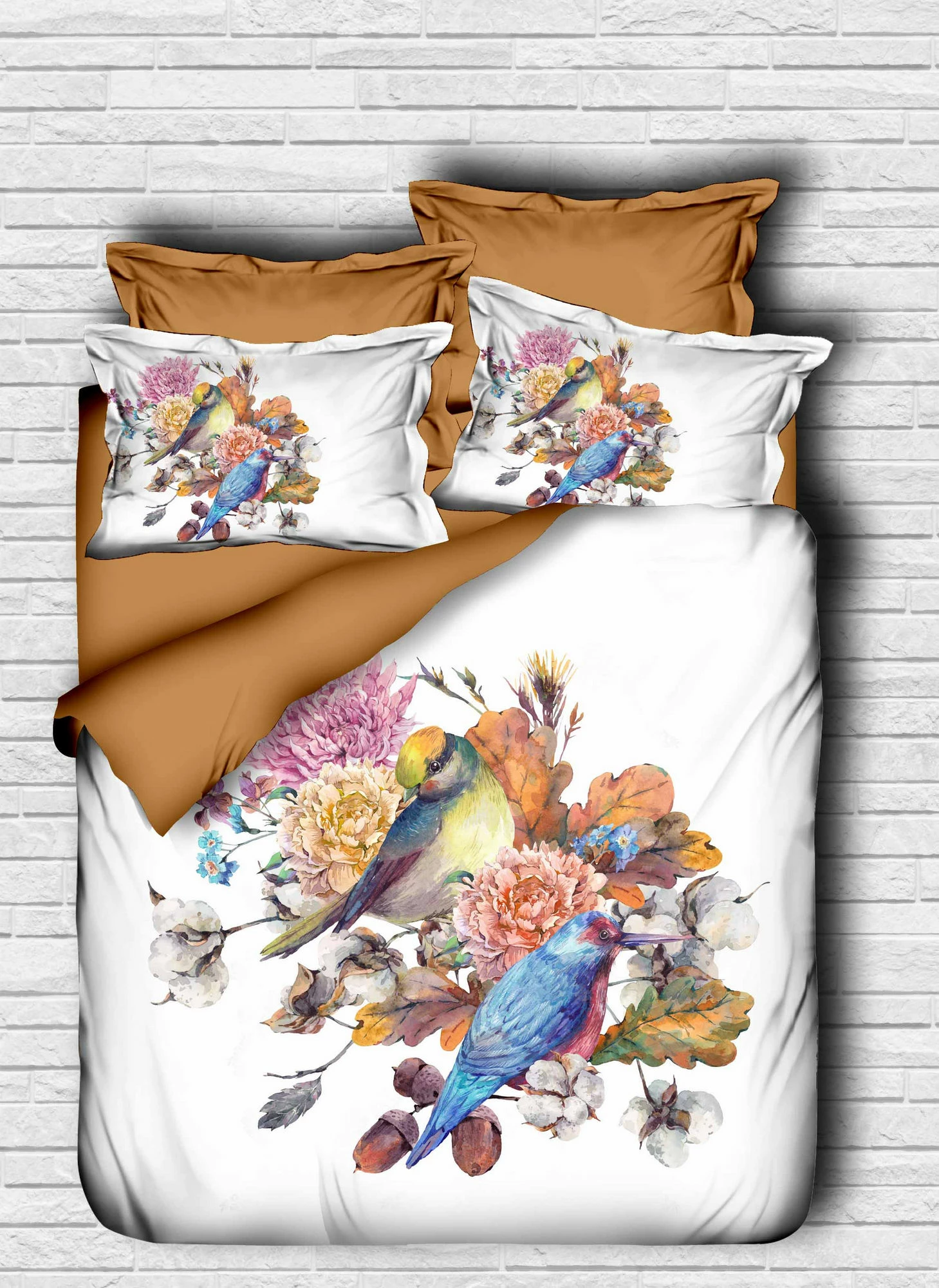 Set mbulesë për jorgan king size, ngjyrë kafe, kaltër, bardhë, L'essentiel, 131