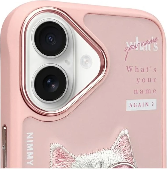 Mbështjellës Nimmy Cool&Cute 2.0 Cat për iPhone 16 6.1", hardcase, Rozë