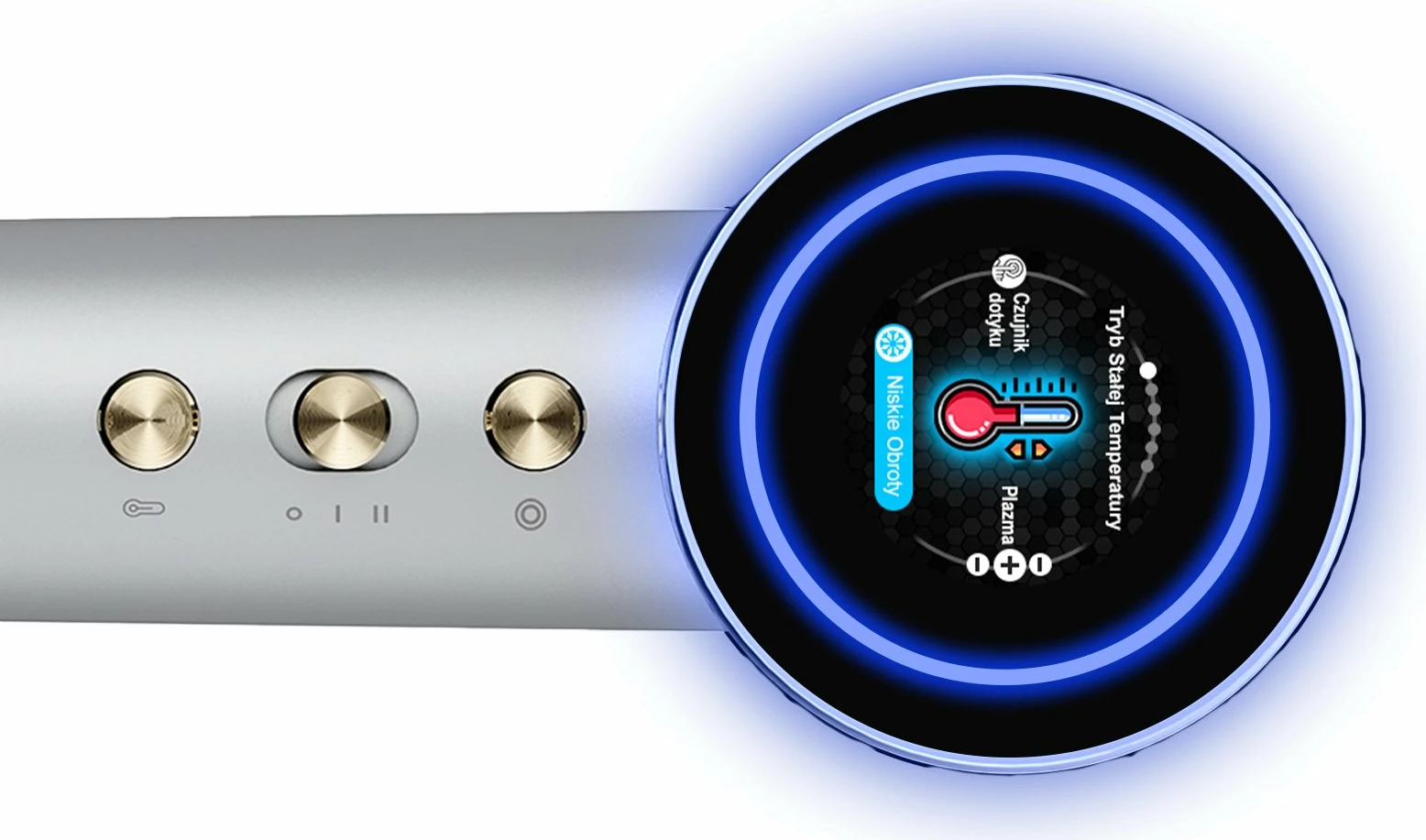 Tharëse flokësh SkinVibe Aurea Family X Plasma SV-001SL 1600W me plazmë, ionizim dhe difuzor, gri metalike, set 3 gryka