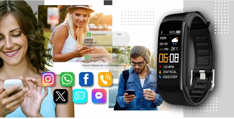 Smartwatch Giewont unisex, zi e bardhë
