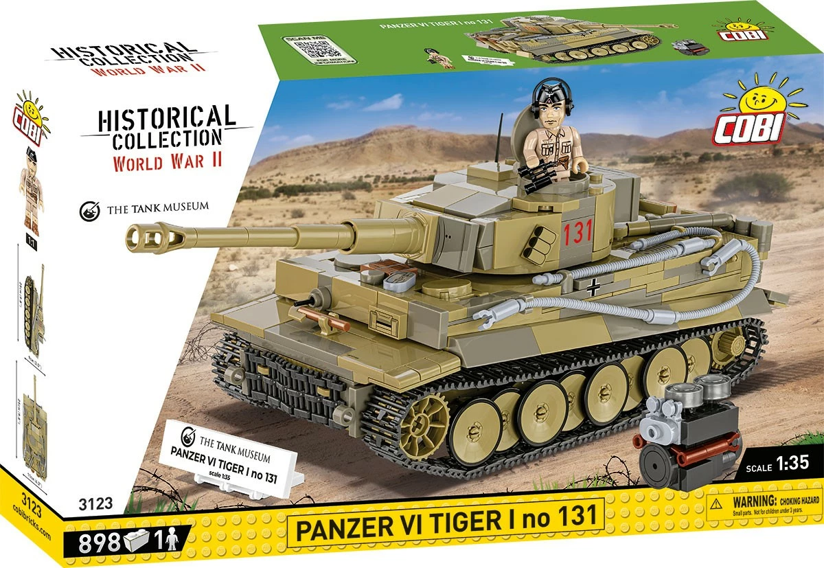 Set ndërtimi Cobi Klocki Panzer VI Tiger I no 131, 898 pjesë, me figurë, e verdhë