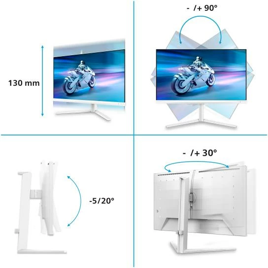 Monitor Philips Evnia 27M2N6501L/00 27\" 240 Hz QD-OLED, i bardhë