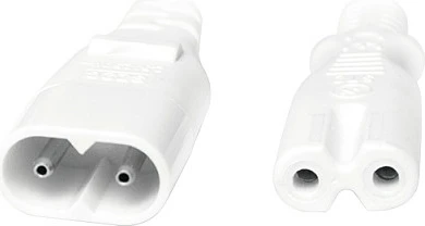 Kabllo zgjatëse rryme LogiLink, 2 m, IEC C7/C8, e bardhë