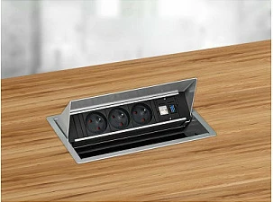 Modul prizash tavoline Bachmann CONEO 900.402, 2x AC, 4 module, kabllo 0.2 m, gri