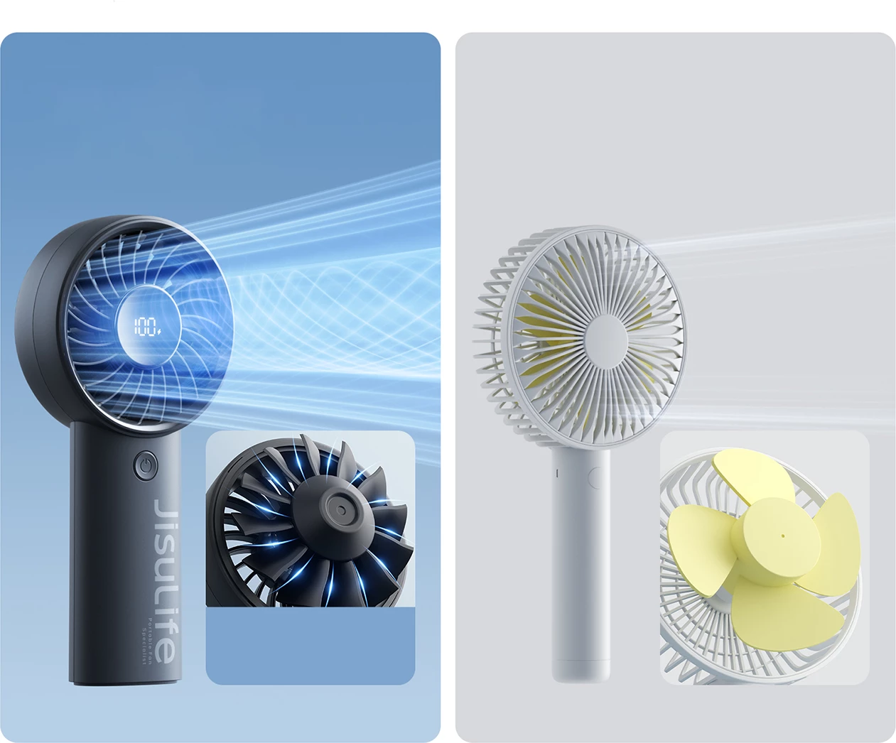 Ventilator dore Jisulife Life4, 5000mAh, USB-C, i zi