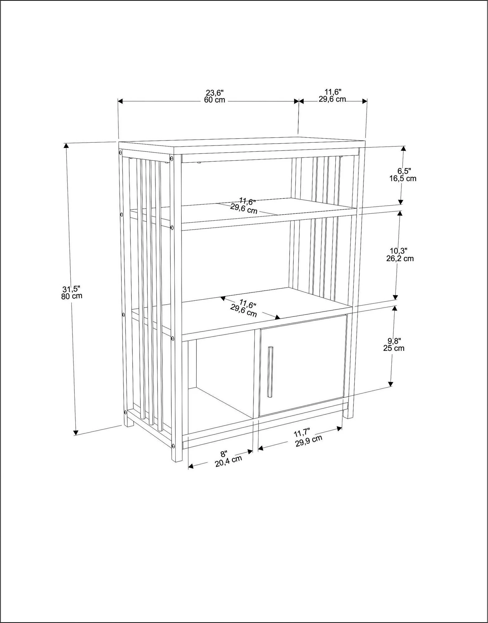 Raft librash Skye Decor, ngjyrë e gjelbër dhe e zezë