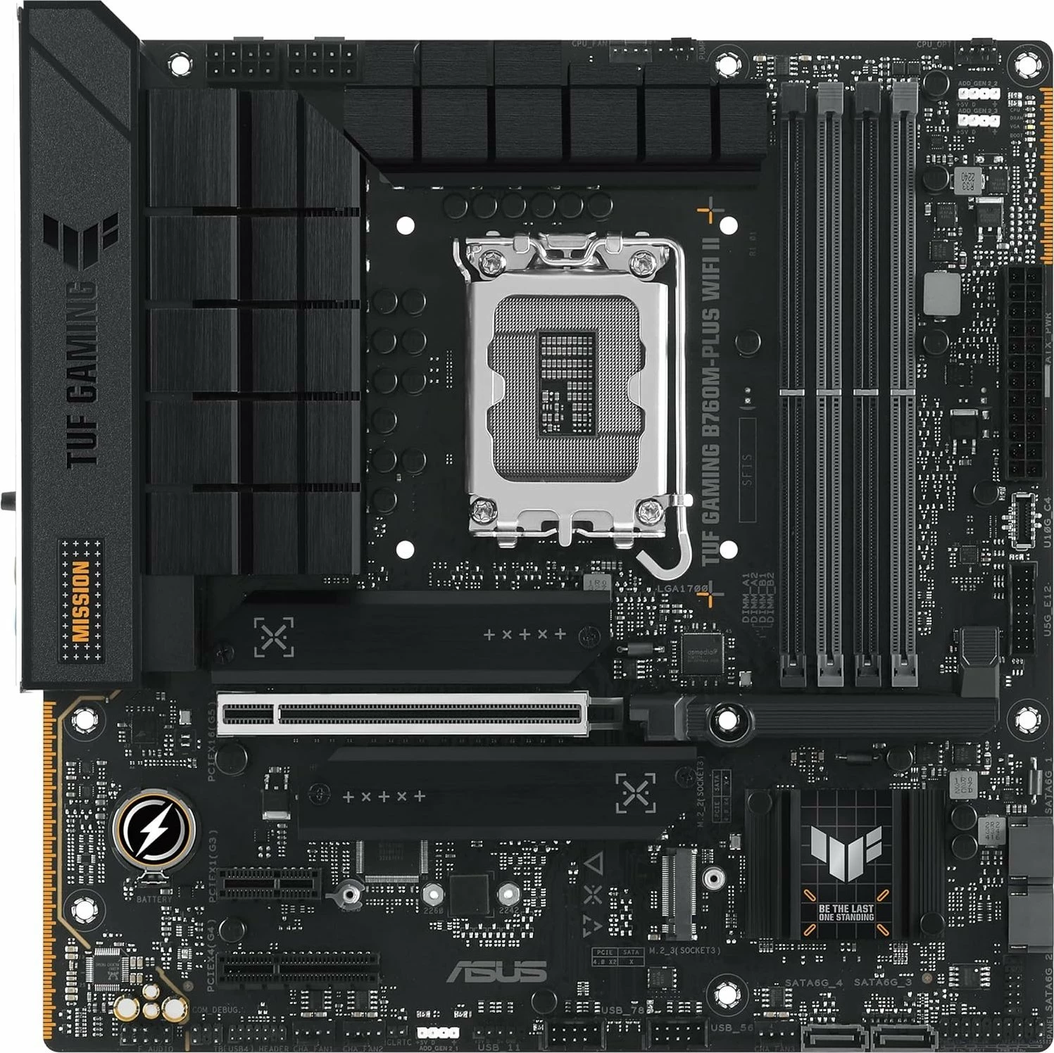 Pllakë amë Asus TUF GAMING B760M-PLUS WIFI II Micro ATX, WiFi 6E, Bluetooth