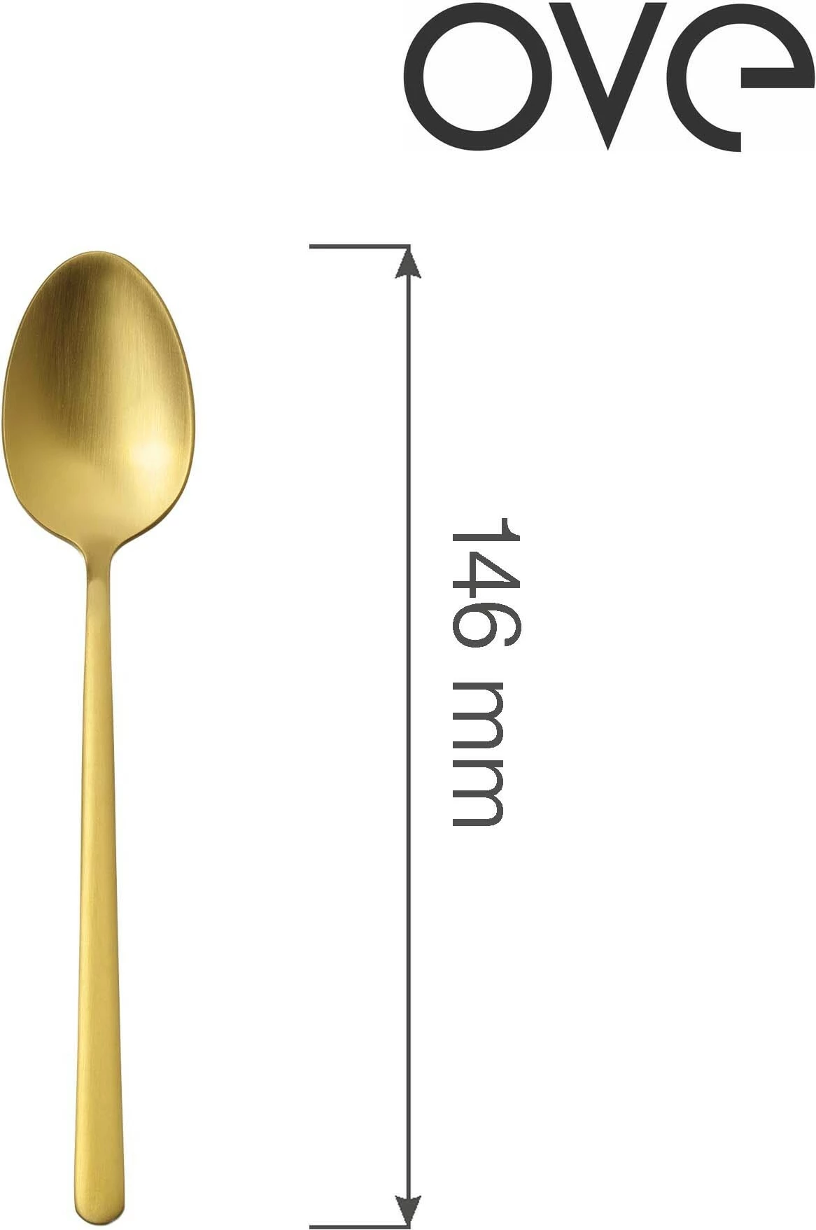 Lugë çaji OVE Amarone Gold 146 mm, set 12 copë, ngjyrë ari
