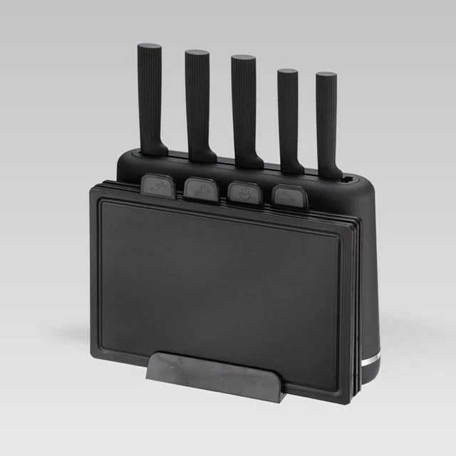 Set thika kuzhine Maestro MR-1412-BLACK me bllok dhe dërrasë prerëse, e zezë