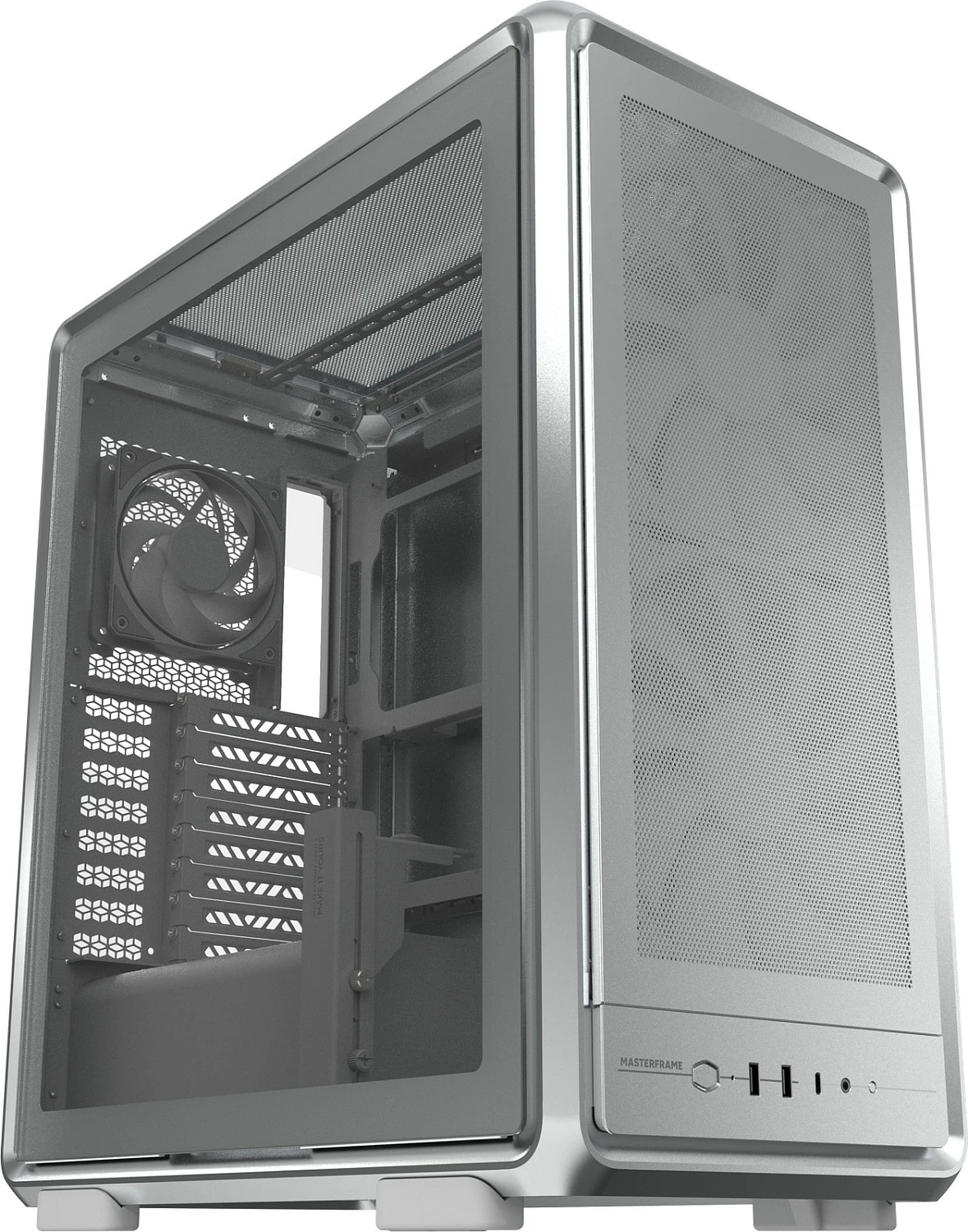 Kasë Cooler Master MasterFrame 500 Mesh ARGB, Midi Tower, Tempered Glass, argjend