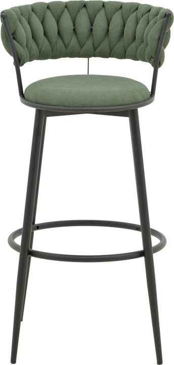 Karrige për bar Alkia, set 2 copë, material stof, ngjyrë chaki, këmbë metalike të zeza, 50x56x95cm