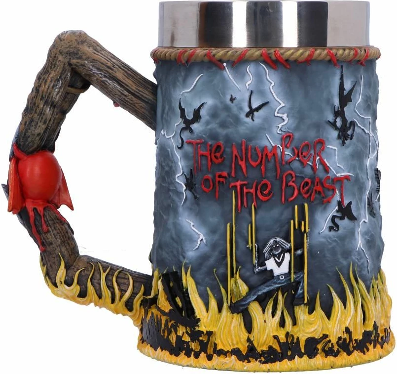 Krigë NEMESIS NOW Iron Maiden The Number of the Beast 16 cm, polyresin me insert inox, në kuti dhurate