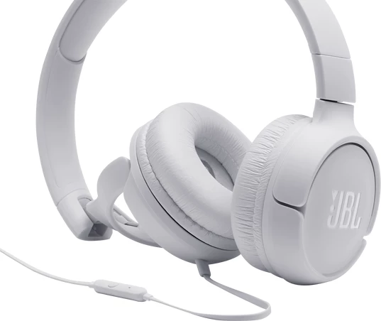 Kufje JBL Tune 500 (JBLT500WHT), me kabllo 3.5mm, mikrofon, Pure Bass, të bardha