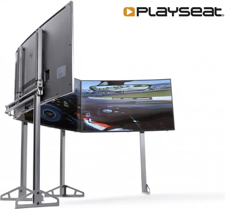 Mbajtëse për 3 monitorë/TV Playseat TV Stand Triple Package, e rregullueshme, ngjyrë metalike