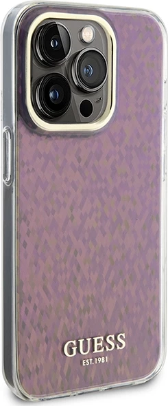 Mbështjellës Guess GUHCP15XHDECMP për iPhone 15 Pro Max 6.7", hardcase, efekt pasqyre, rozë
