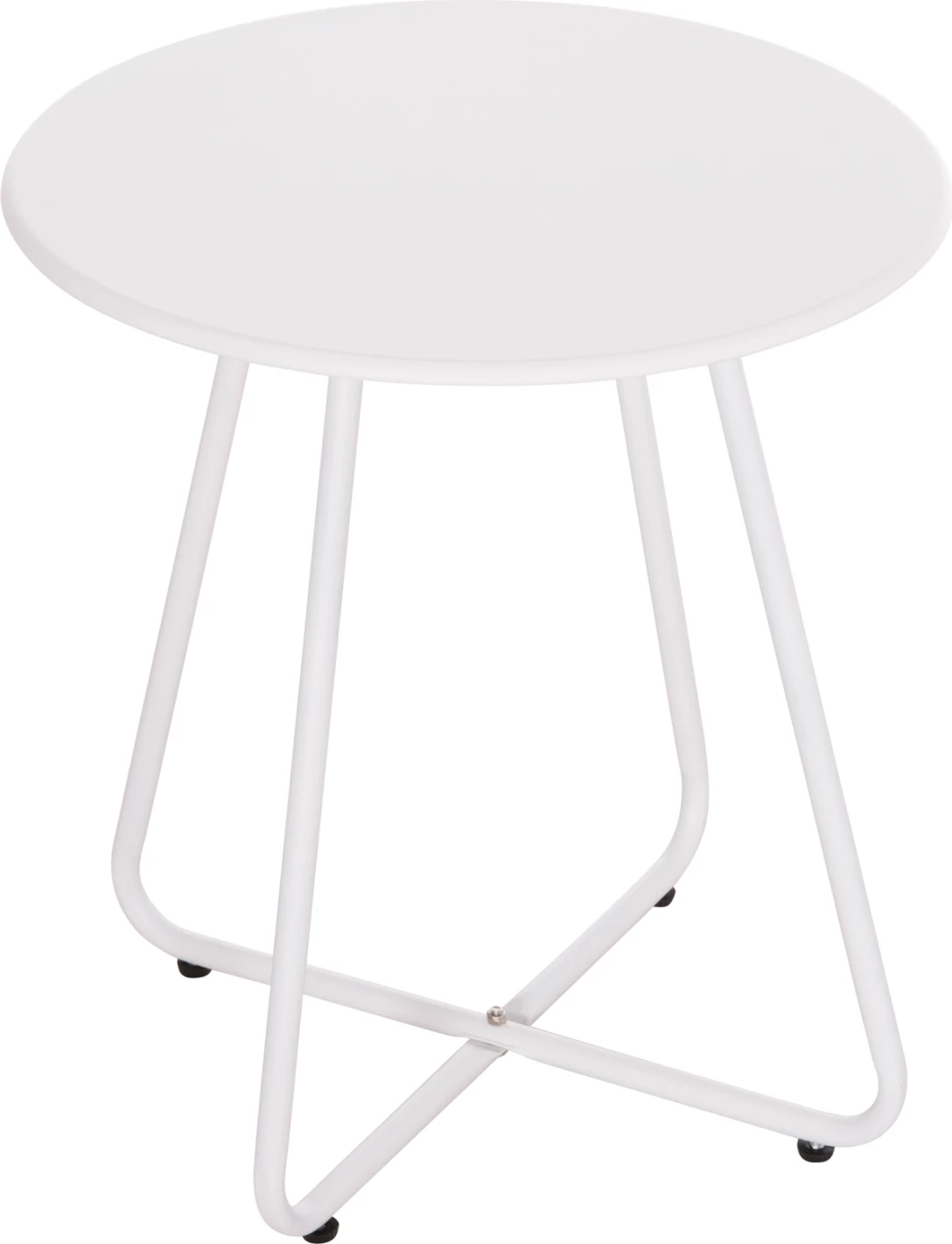 Tavolinë anësore e rrumbullakët SAMMON FH6271.02 metalike, ngjyrë e bardhë, Φ45x50Hcm