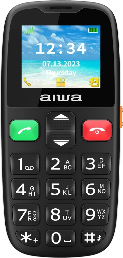 Celular për seniorë Aiwa FPH-S100, 4G, Dual SIM, buton SOS, ekran 1.8\", USB-C, radio FM, Bluetooth, i zi