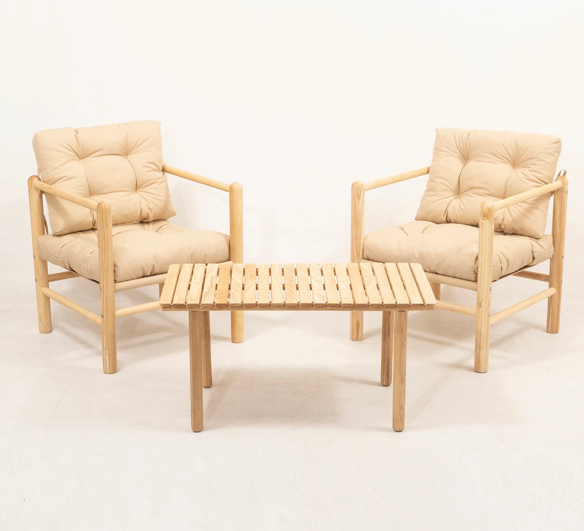 Set tavoline me karrige për terasë, 3 pjesë, Skye Decor, MYG02, krem