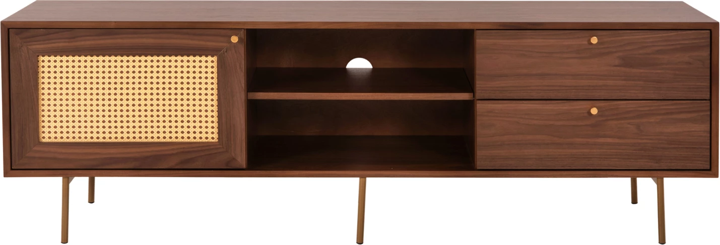 Kabinet TV MEEN FH9736 MDF me furnir arre-këmbë ari 160x40x52H cm