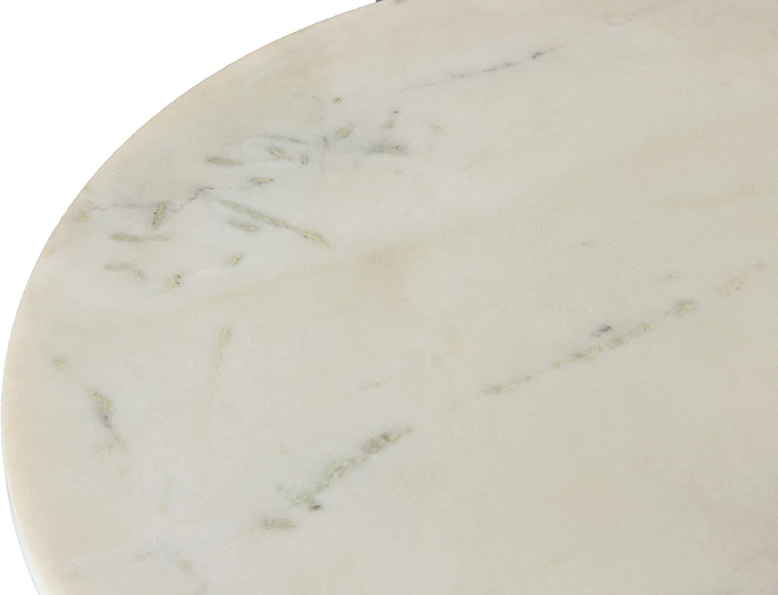 Tavolinë anësore Savoa, mermer i bardhë, dru akacie, 60x60x45