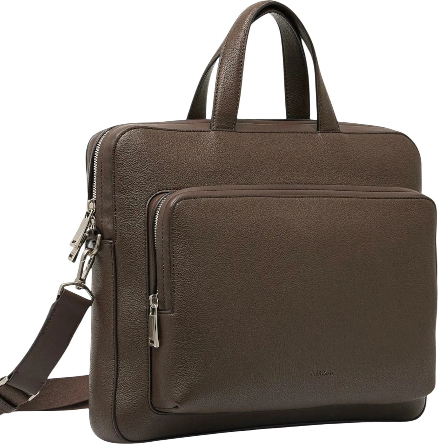Çantë dokumentesh Calvin Klein Micro Pebble Slim Briefcase 36 LV04D3012G për meshkuj, kafe