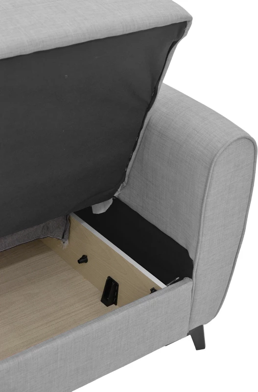 Set salloni 2 pjesë Lincoln, stof ngjyrë hiri e çelët