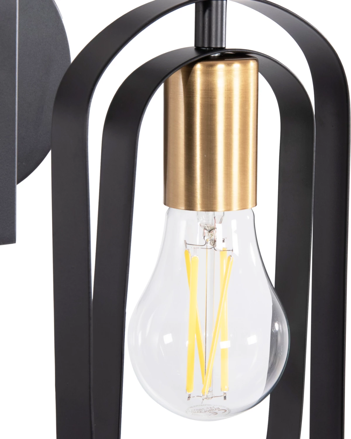 Aplik murale BIUT, metal i zi, priza e artë, 16x19x38cm