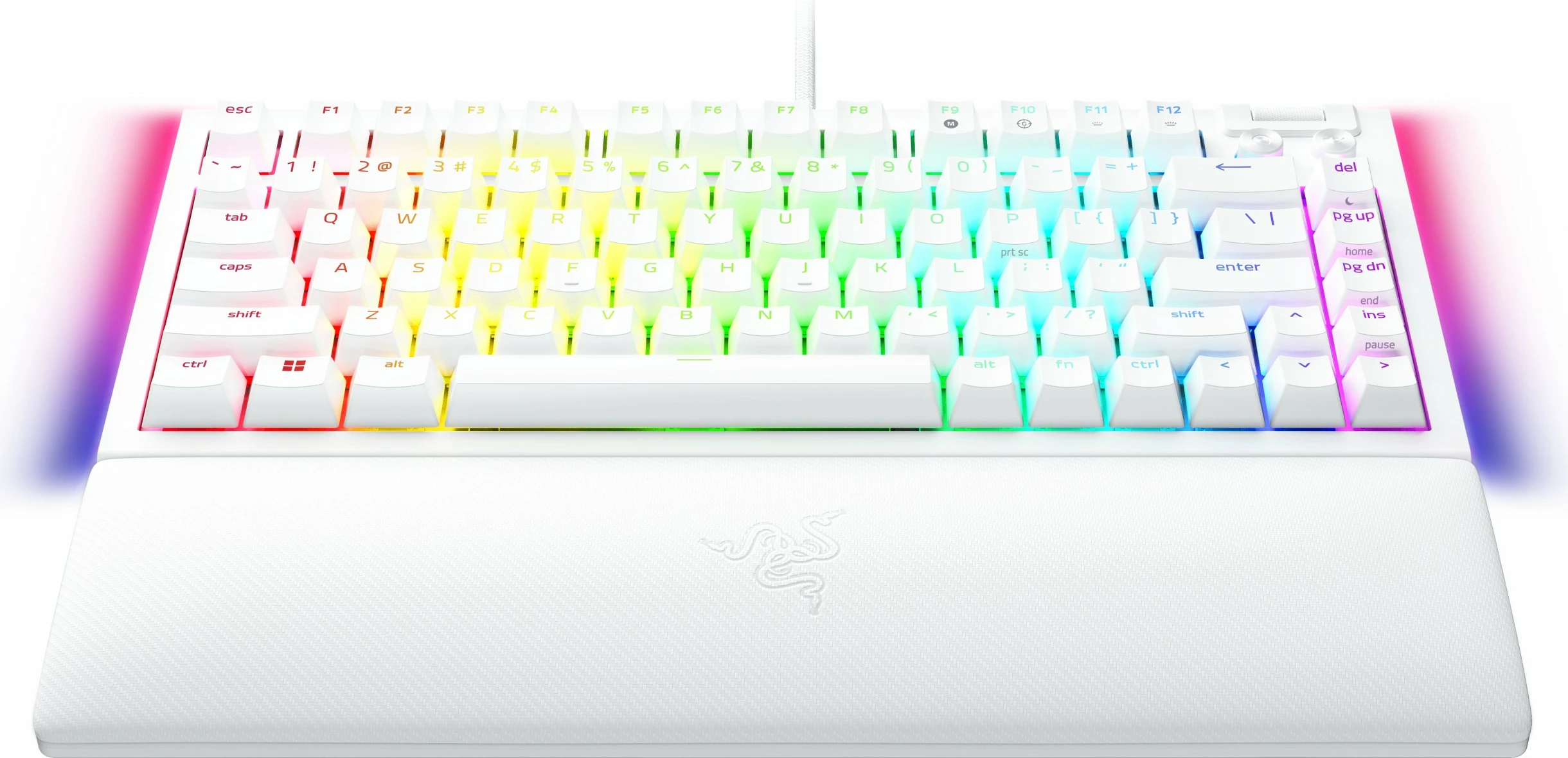 Tastierë Razer BlackWidow V4, 75%, mekanike, RGB, USB-C, e bardhë