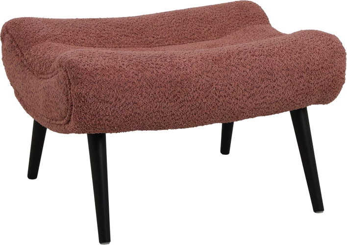 Stool - tabure boucle ngjyrë rozë e pluhurosur 68x58x40cm