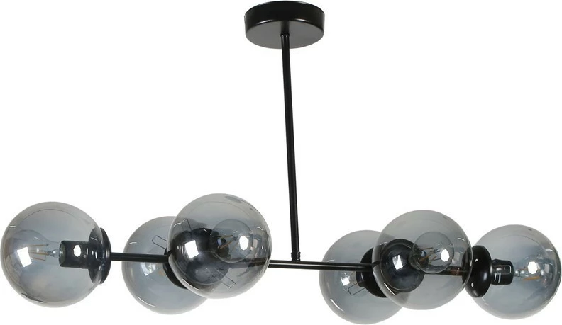 Llambë tavani Opviq, Yeni Favori, 6 llampa, xham fume, e zezë