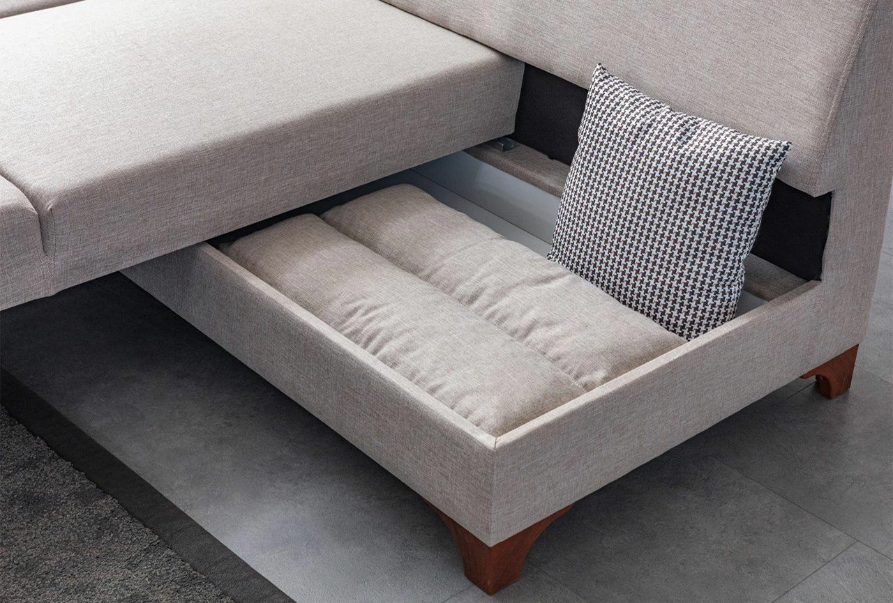 Kënd-sofë krevati Atelier del Sofa, Tloft majtas, krem
