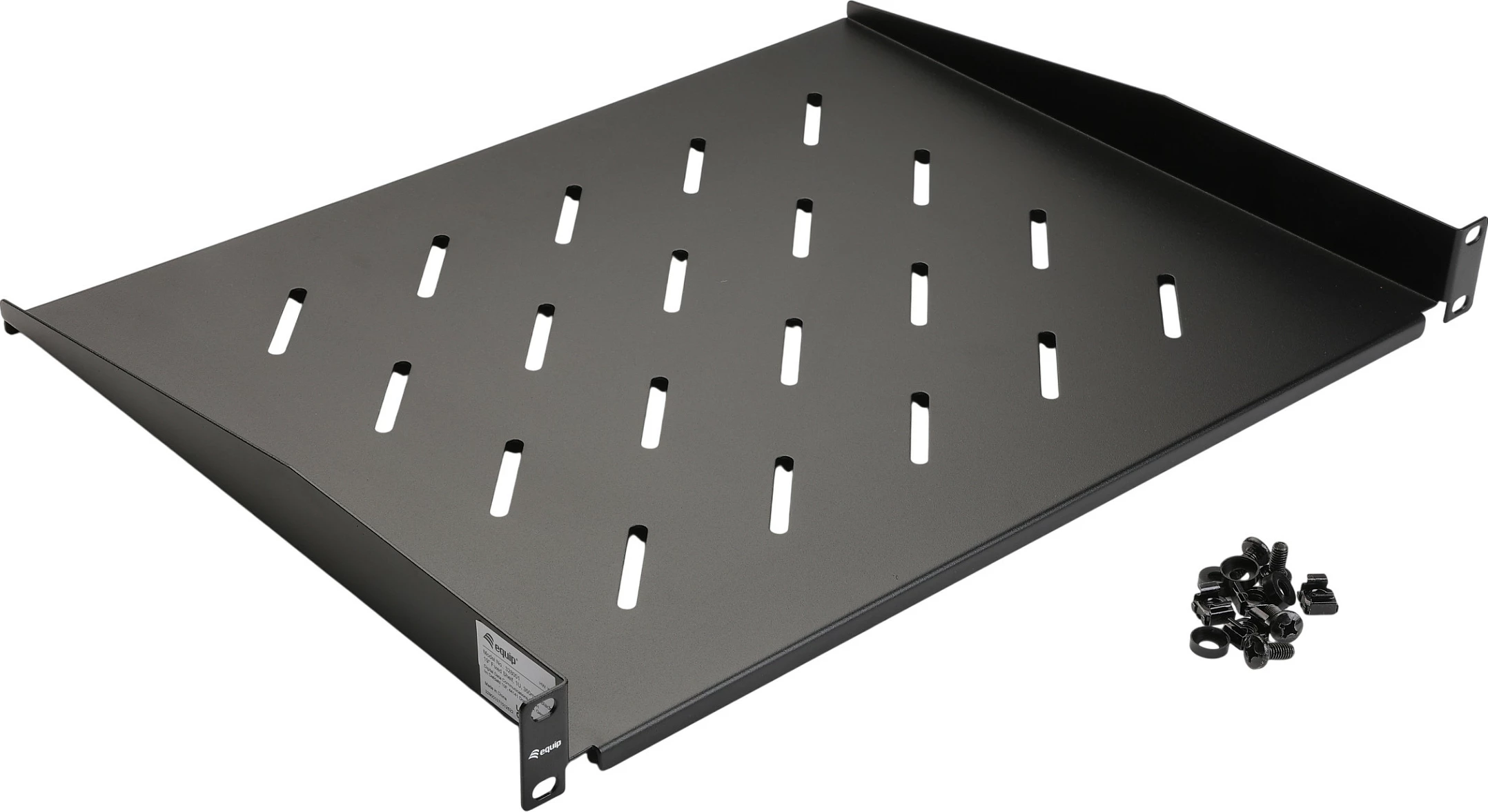 Raft fiks 19" për kabinet serveri Equip, 1U, 35 cm, zi