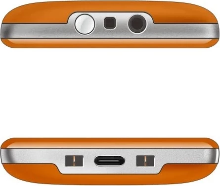 Telefon me butona Evolveo Easyphone XR, ekran me ngjyra, taste të mëdha, buton SOS, Bluetooth, radio FM, kamerë, Type-C, me bazë karikimi, portokalli